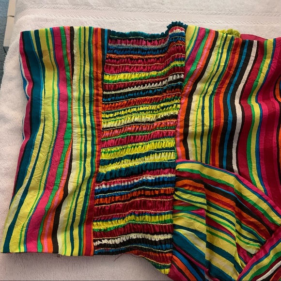 Nanette Lepore Designer Multicolor Striped Crop Spaghetti Strap SILK Top Sz 10 - Picture 10 of 10